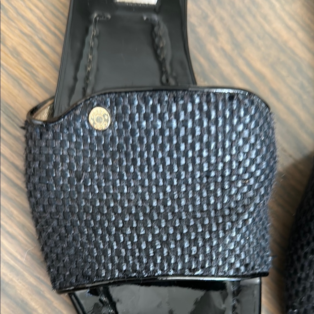 Jimmy Choo Black Textured Slide Sandals - Picture 2 of 7